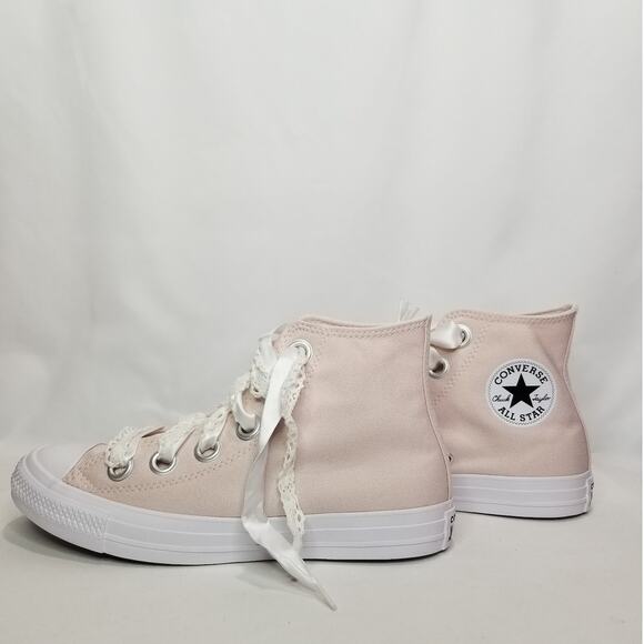 Converse Women's CTAS Crochet Laces Hi Tops Size 9 Blush A14831F NWT - Picture 2 of 8